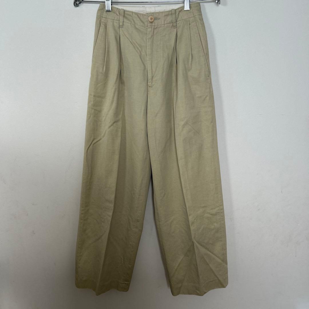 AURALEE ワイドパンツ ベージュ　サイズ0 タックチノパン　オーラリー
