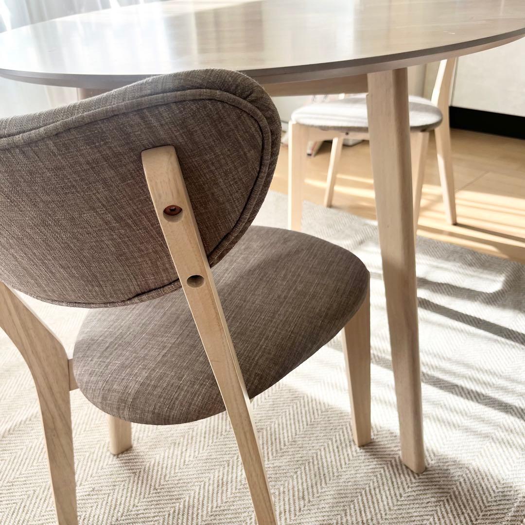 北欧風2人掛けダイニングテーブルセット(3点) 丸テーブル　LOWYA