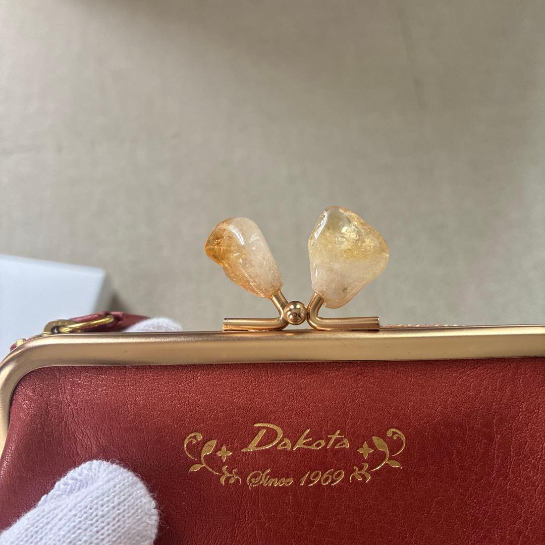 ダコタ財布　がま口　折り財布　二つ折り財布　ジェム　パワーストーン