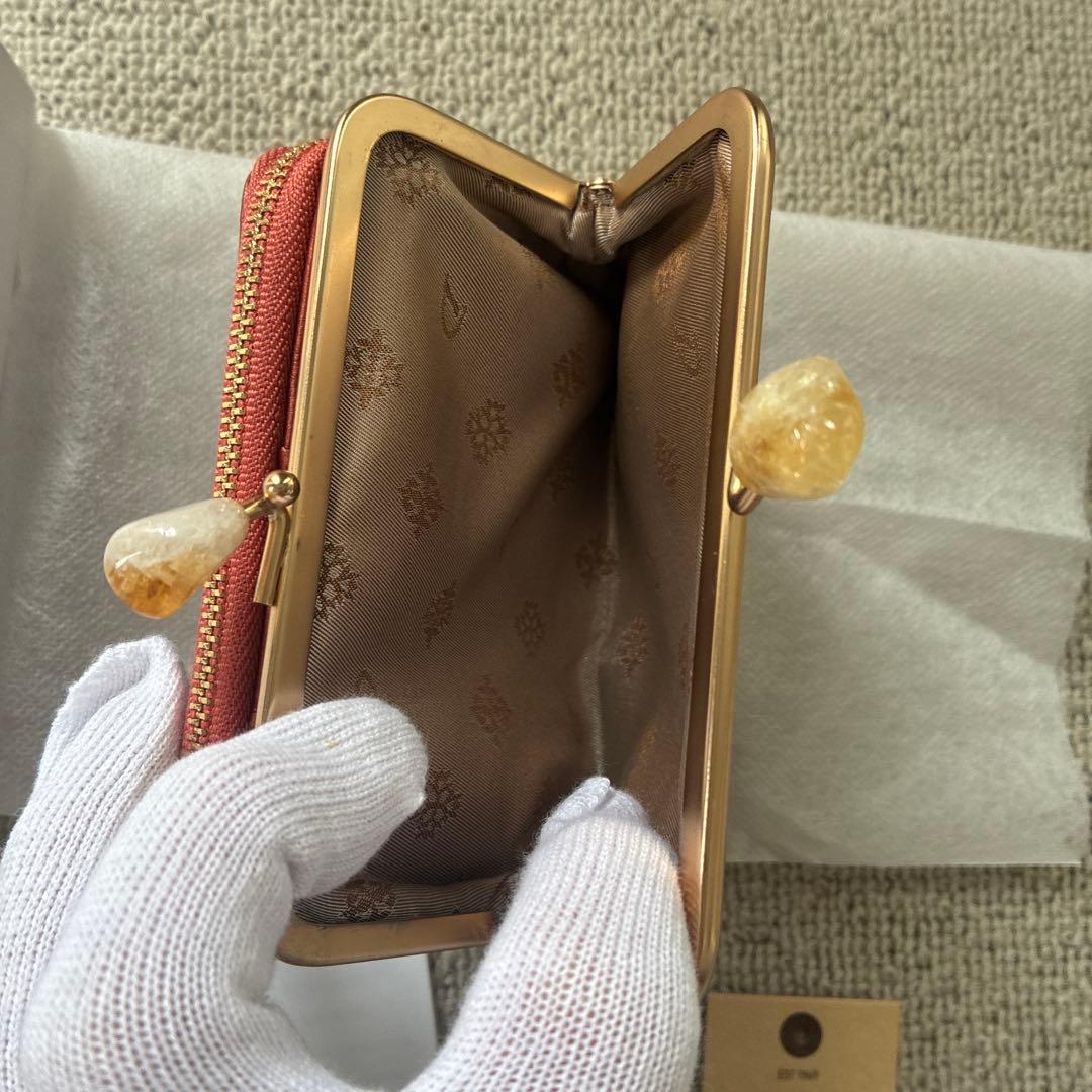 ダコタ財布　がま口　折り財布　二つ折り財布　ジェム　パワーストーン