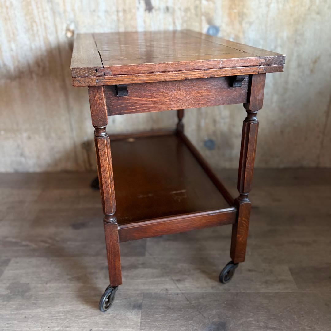 英国アンティーク　ドローリーフ ワゴンテーブル　ヴィンテージ