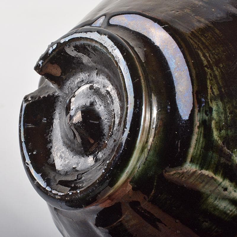 茶道具　石川県小松焼　青楽茶碗　時代箱　極め二重箱　D　R6834