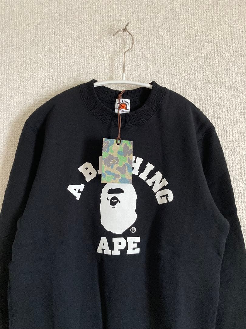 新品タグ付き A BATHING APE 裏起毛スウェット 160 エイプキッズ