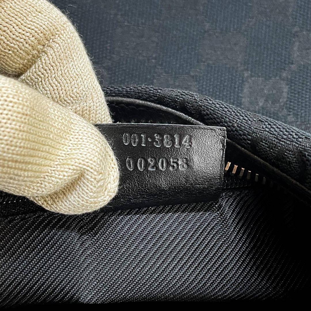【美品】GUCCI ショルダーバッグ 肩掛け GG柄 ブラック レディース 伊製