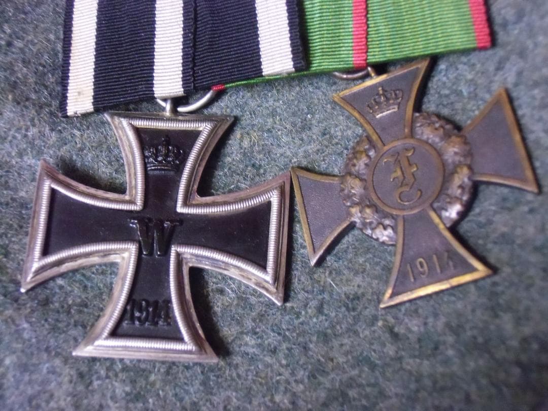 W帝政ドイツ軍/アンハルト公国＊野戦用２連メダルバー（実物）