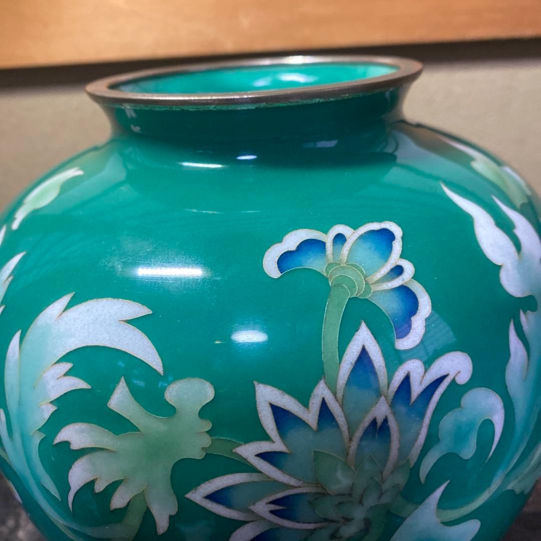 翡翠色　安藤七宝花瓶