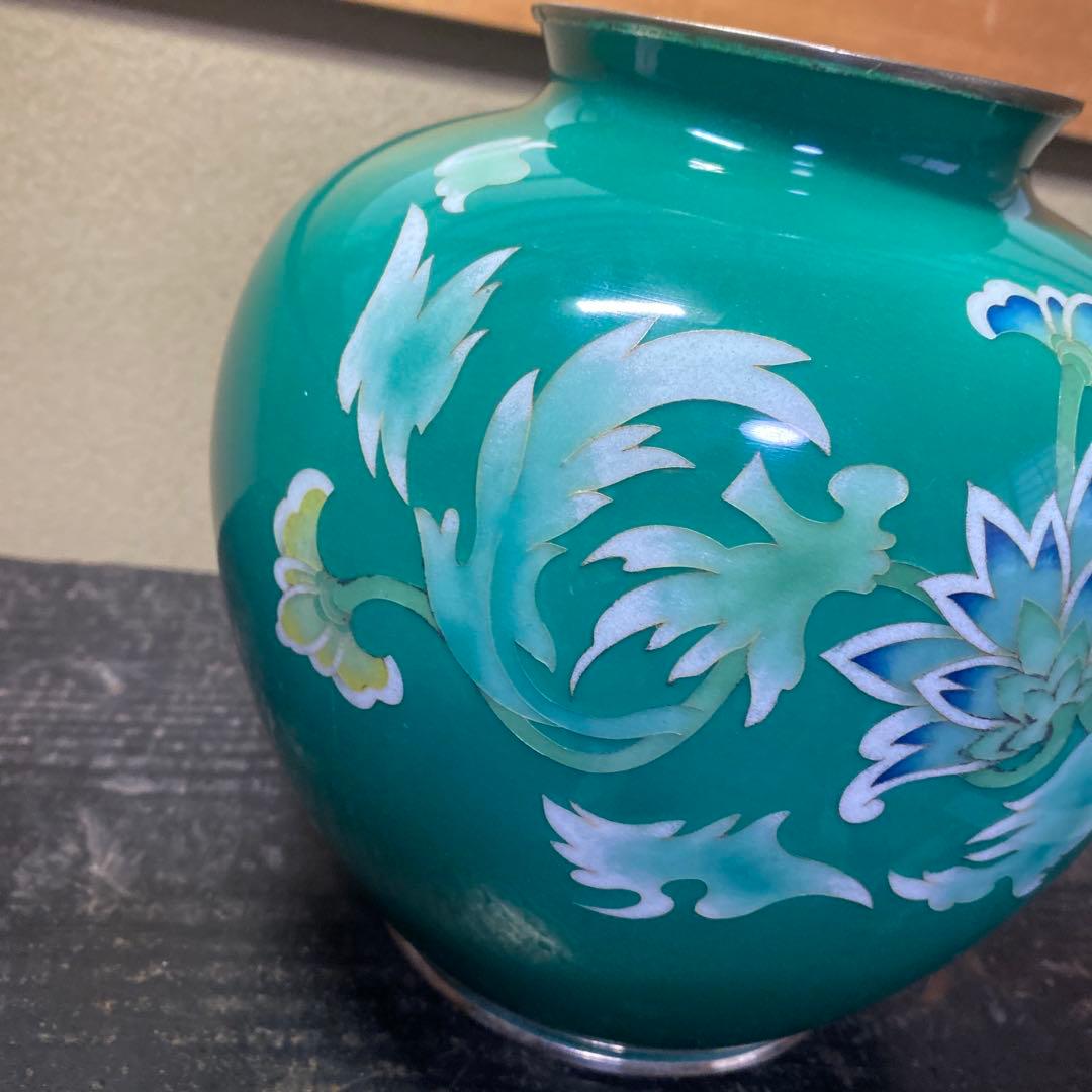 翡翠色　安藤七宝花瓶