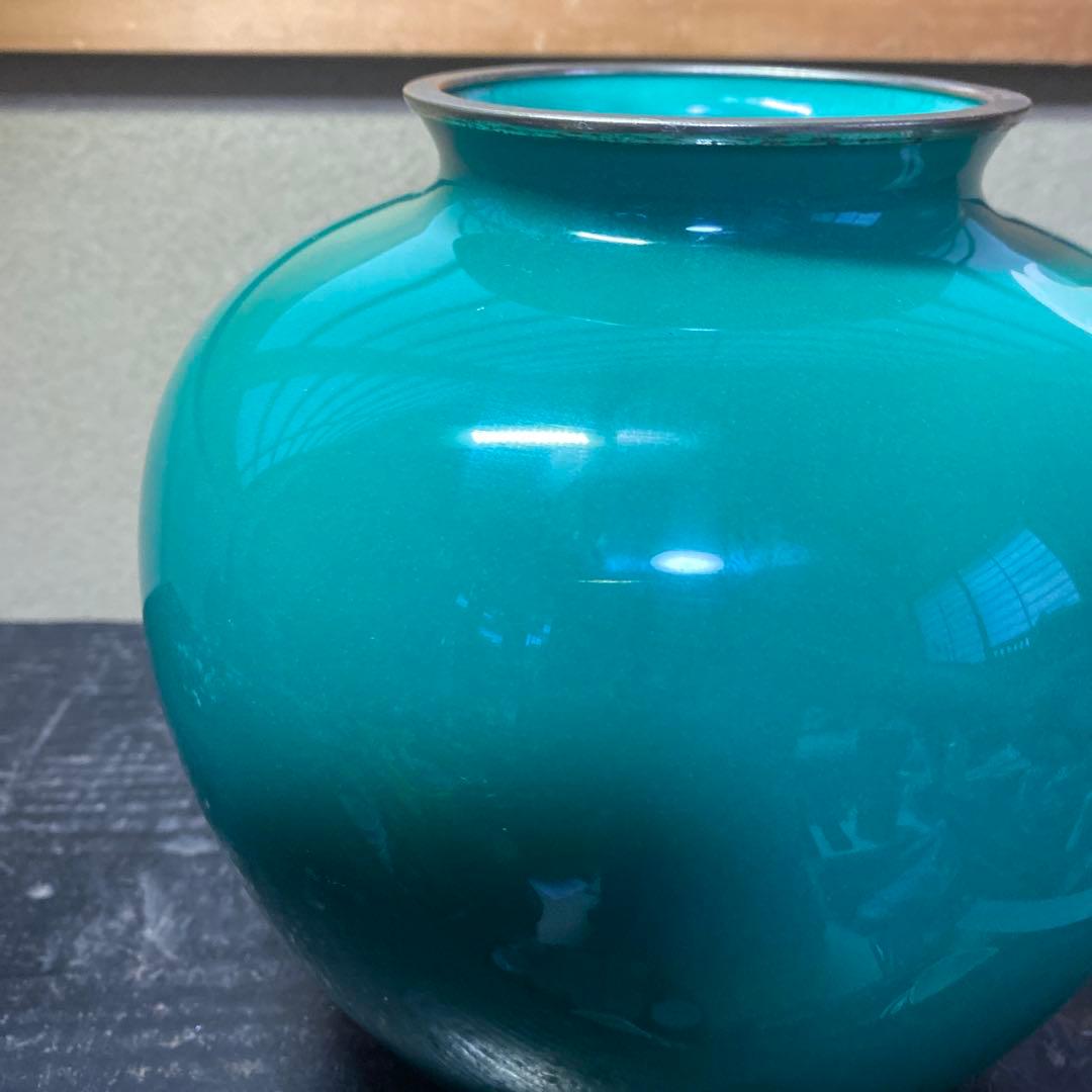 翡翠色　安藤七宝花瓶