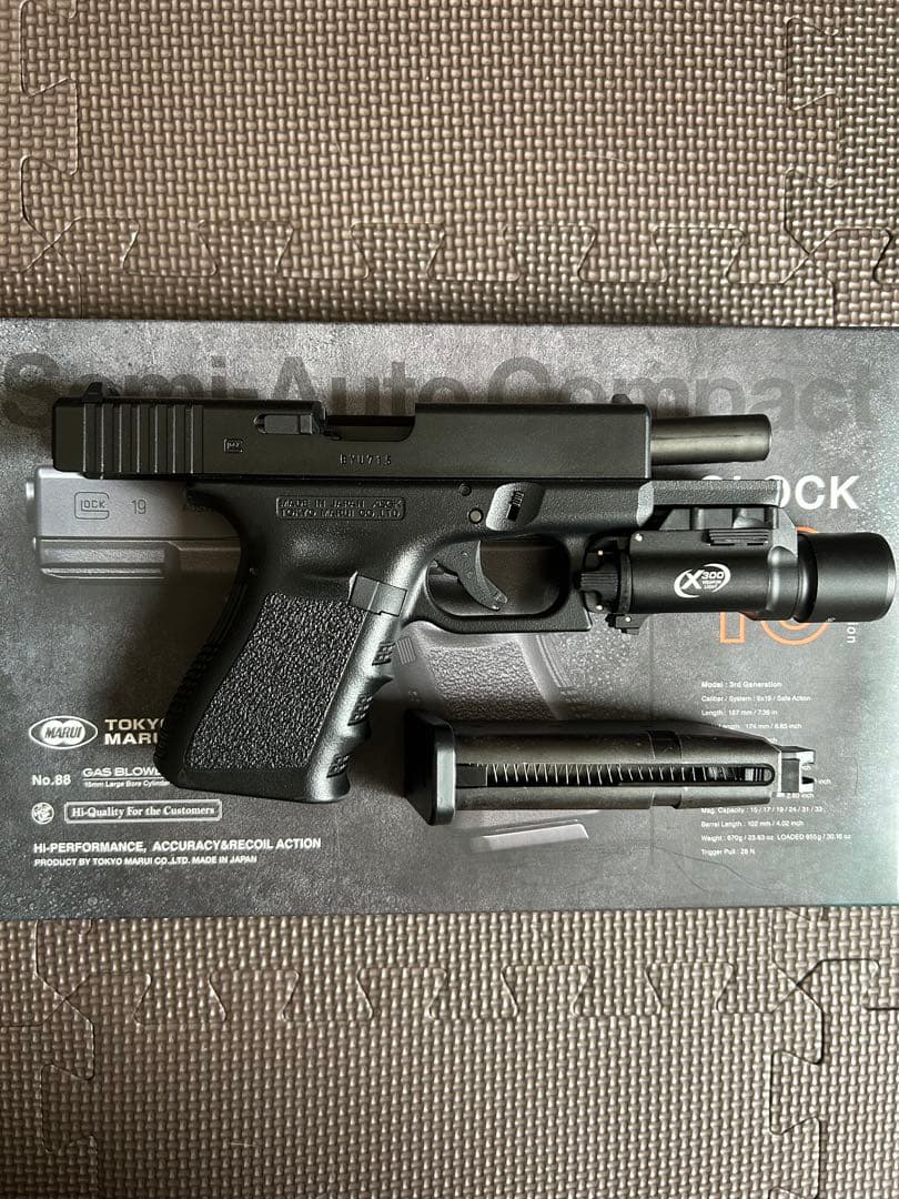 東京マルイ Glock 19 gen3ガスガン ライト付き