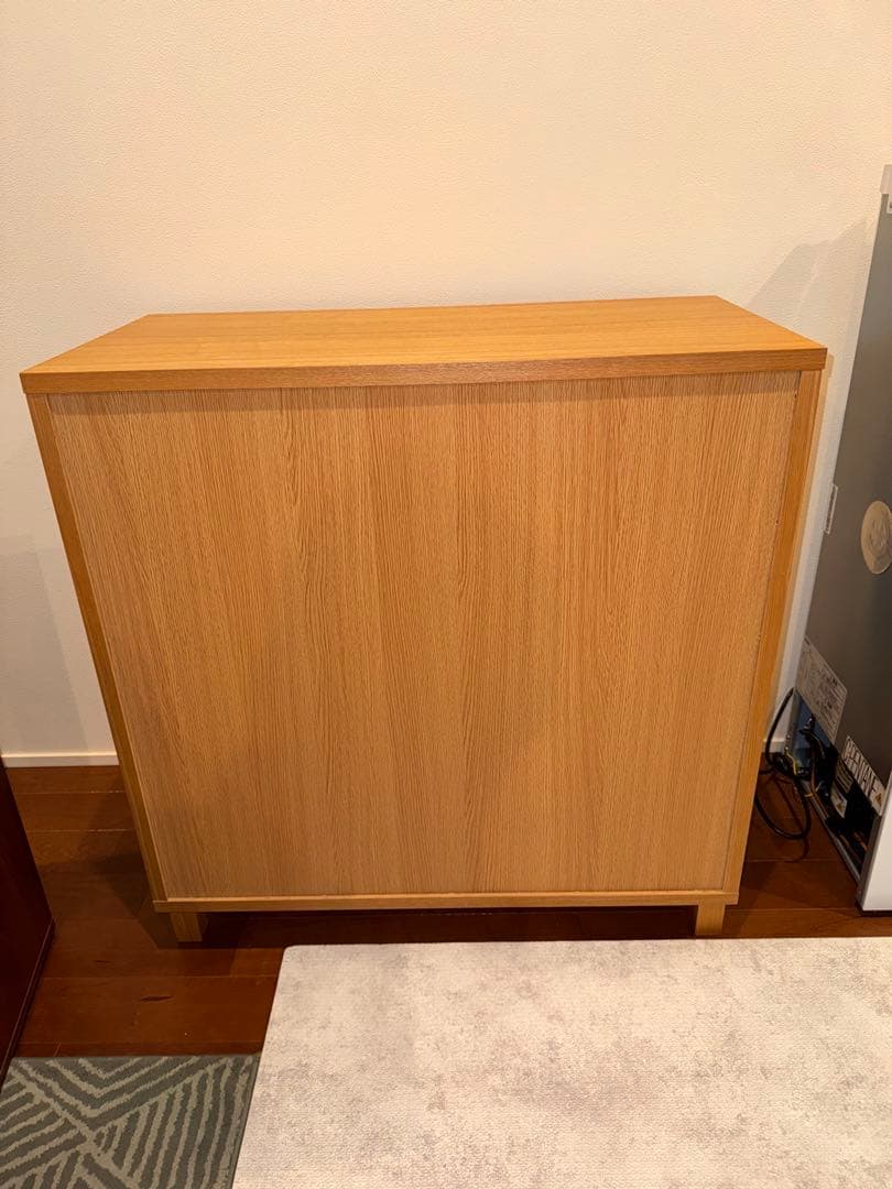 無印良品 脚付木製キャビネット ガラス扉 リビング収納 本棚 食器棚 インテリア