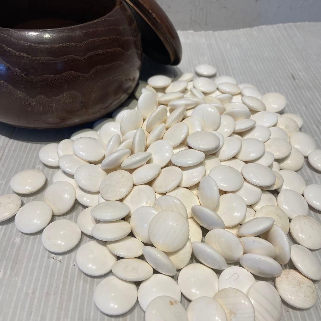 【碁石セット】囲碁 蛤 貝 木製 趣味 遊び　那智黒石　室内ゲーム