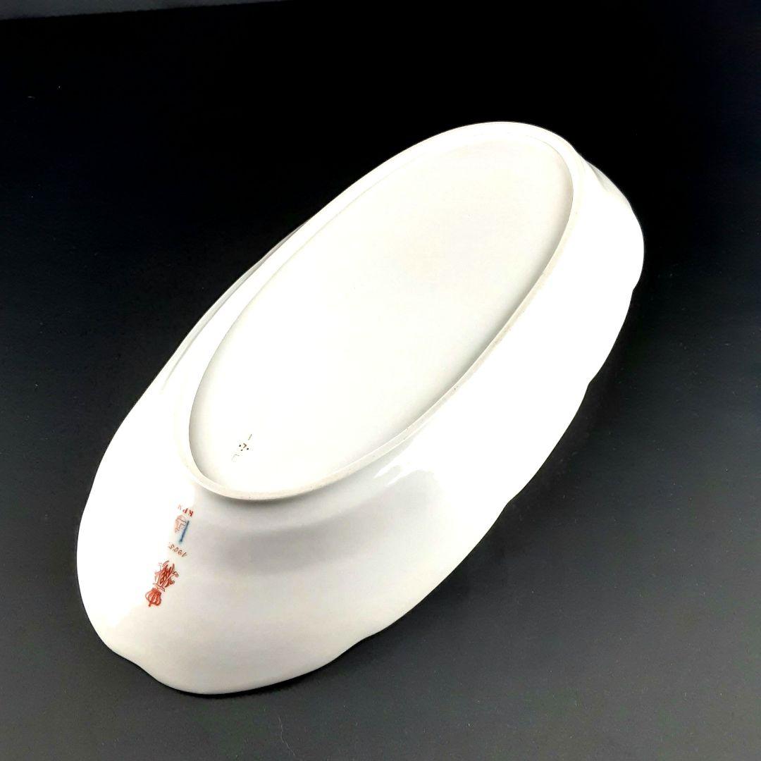 1905年 KPM ベルリン 手描き フィッシュプラター 51×24㎝　ma