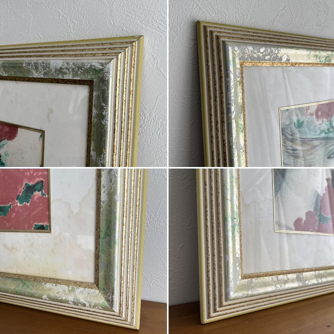 k216r120 フランス画壇の巨匠カシニョール 額装「バラとプロフィール」