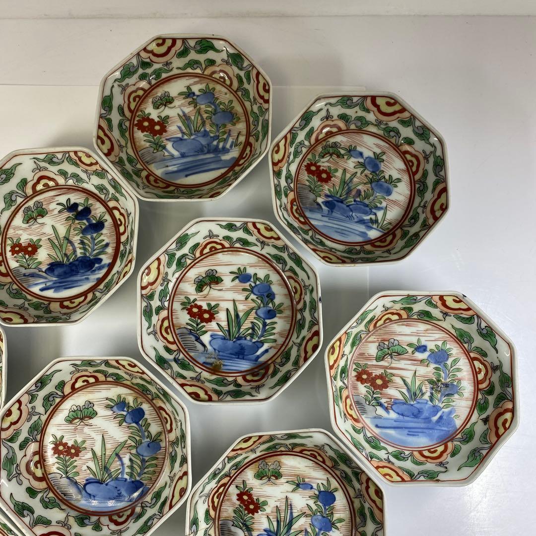 江戸中後期　古伊万里　赤絵向付10客　木箱付　東Y7-0314☆2Fトコヒ