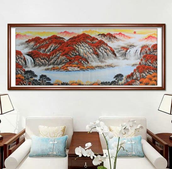 フォーチュンパントウカラーインク風景書道