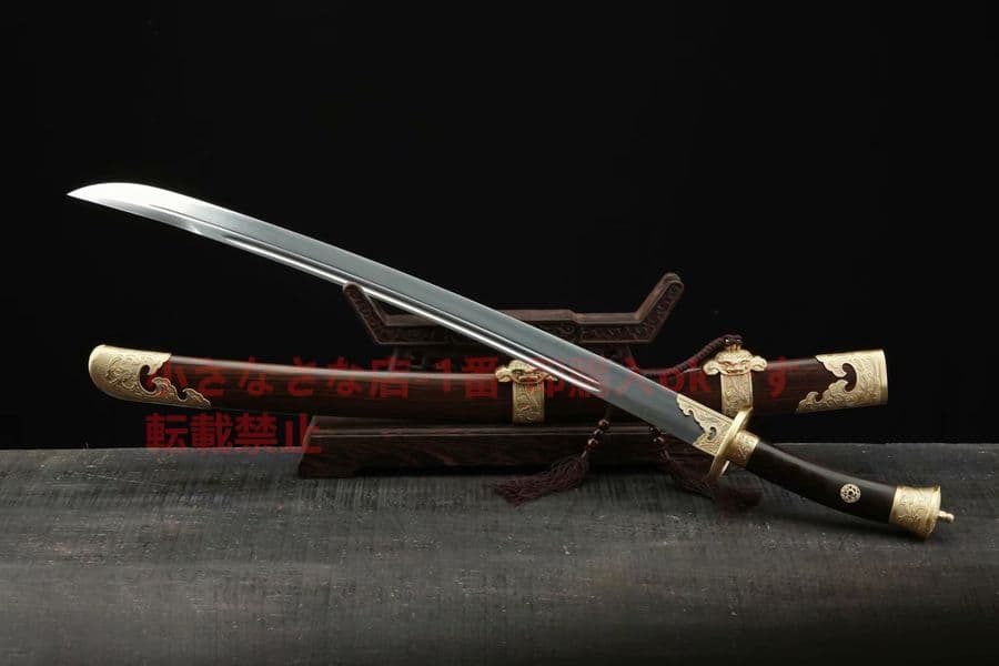 青龍宝刀（黒檀亮銅）武具　刀装具　日本刀　模造刀   居合刀 清腰刀