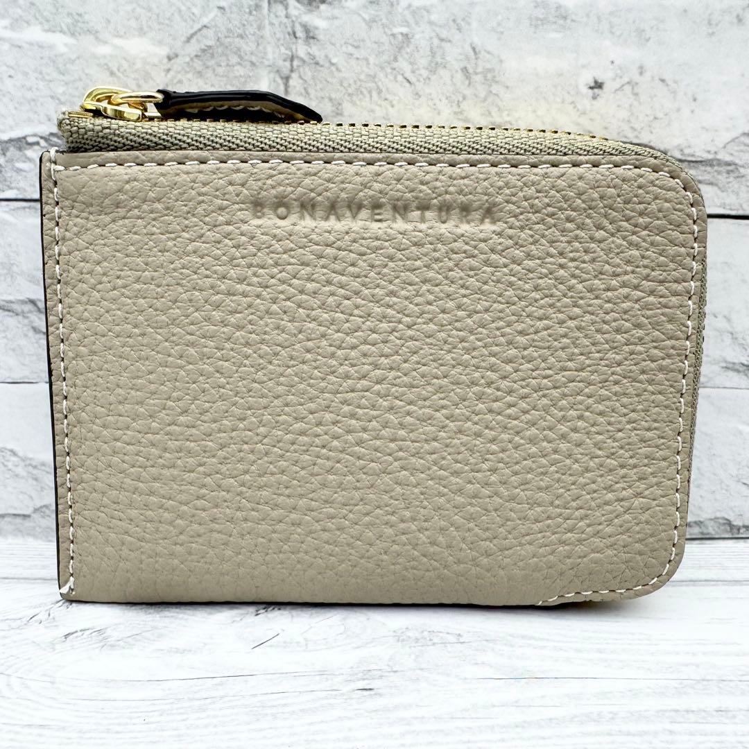 【未使用】ボナベンチュラ ケース　グレージュ　ピンク　バイカラー　レザー