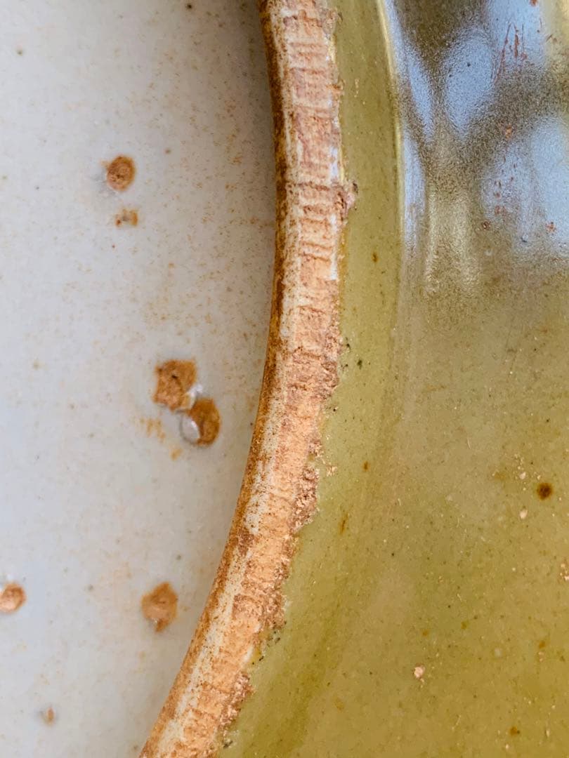 中国明時代黄釉染付(青花)大皿（元箱付き）