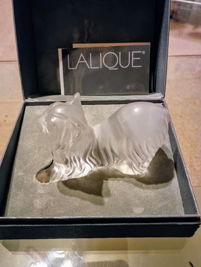 LALIQUE ,ラリック.ヨークシャテリアのクリスタル彫刻,
