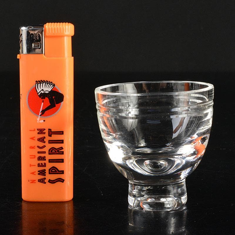 クリスタルガラス　冷酒グラス　酒杯　煎茶器　6客　桐箱付　V　6289