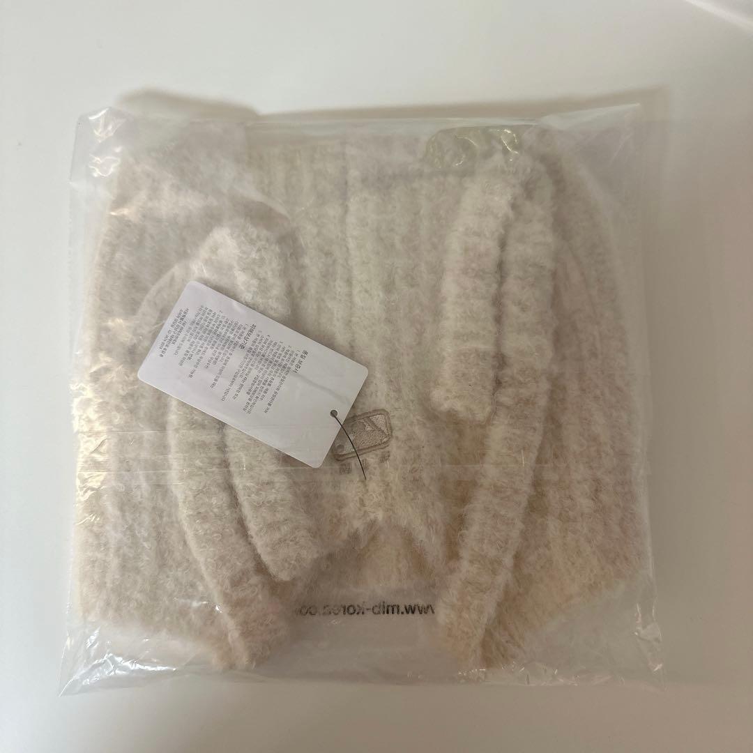 再入荷☆MLB Korea 猫耳 ミヤオン ビーニー 紐付き 韓国限定 白