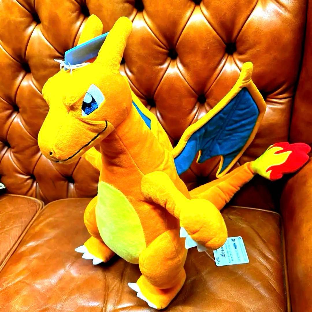 ポケモン　めちゃでかリザードン ぬいぐるみ 特大　オレンジ