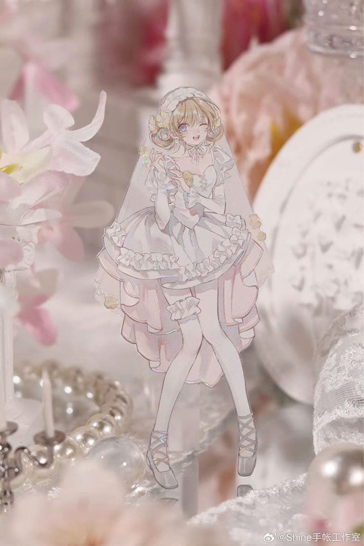 【8889】海外　マステ　3/5/巻　貝殻光マスキングテープ　花嫁　人物系