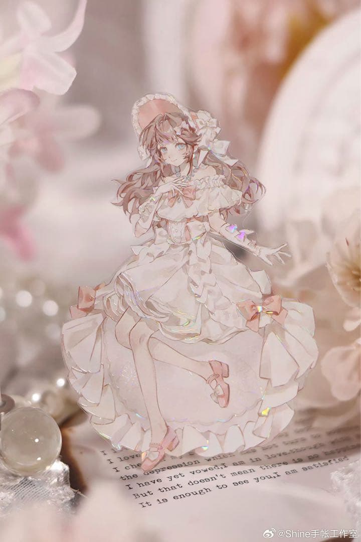 【8889】海外　マステ　3/5/巻　貝殻光マスキングテープ　花嫁　人物系