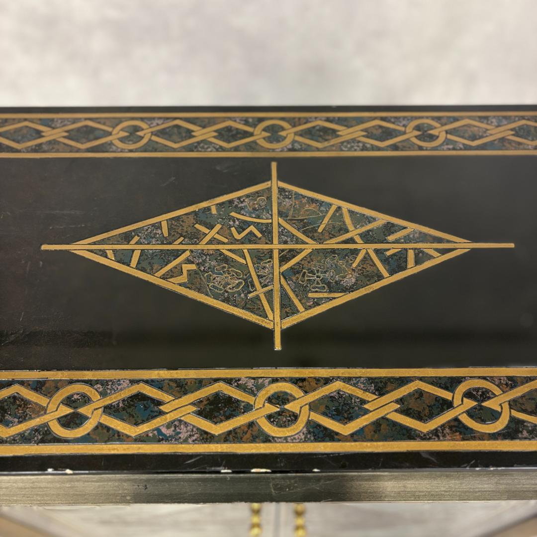 和モダン キャビネット 金彩装飾 引き出し・扉付き 収納家具