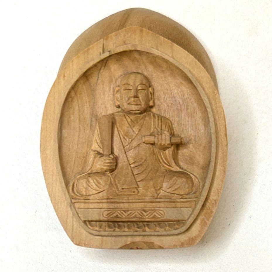 【フォロー割・新品】 香合仏　日蓮上人　白檀　仏龕　懐中仏　日蓮　お守り