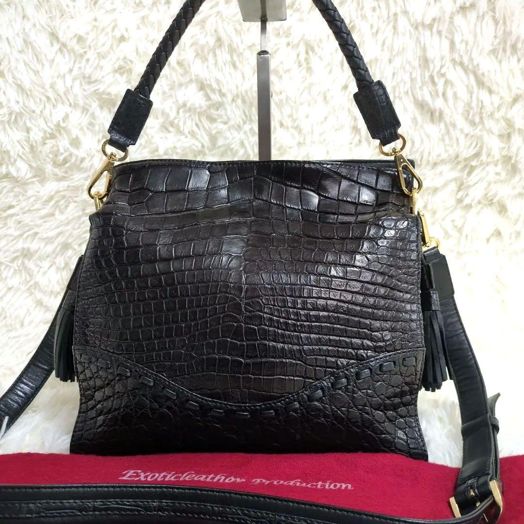 定価84万!!!JRA認定 クロコダイル センター取り ショルダーバッグ2way