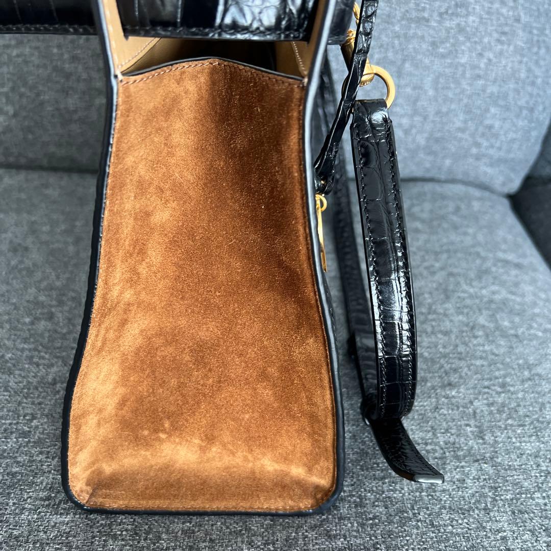 本日のみの価格！トリーバーチ リーラジウィル　黒　クロコ　ハンドバッグショルダー