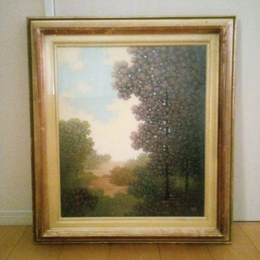 島田武朋　平安の武蔵野　油彩画