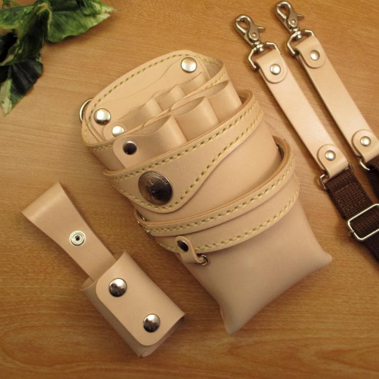 特別価格　ヌメ革ナチュラル　６丁　 ブラシケースセット　SCBC-325/NA1