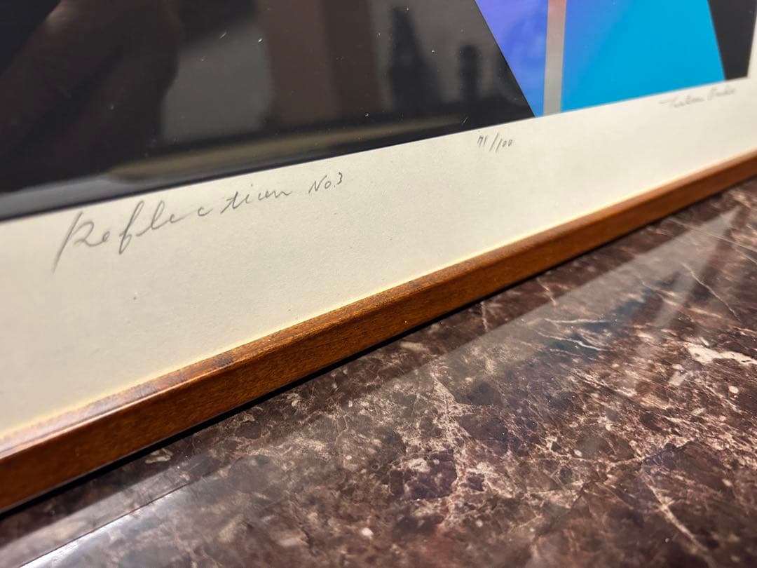 現代アート　絵画　リトグラフ　版画　サイン有り　71/100 新品額縁