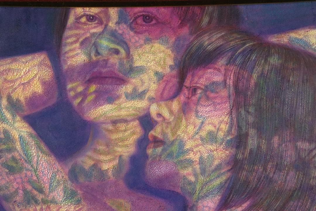 真作保証 稲垣孝二 「合体」 油彩30号 日動画廊取扱大作作品 タトウ箱付