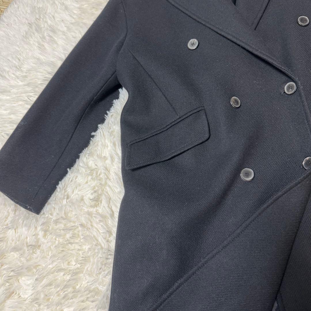 【極美品】ザラ マンテコ ヘリンボーン ダブルチェスターコート 黒 L相当