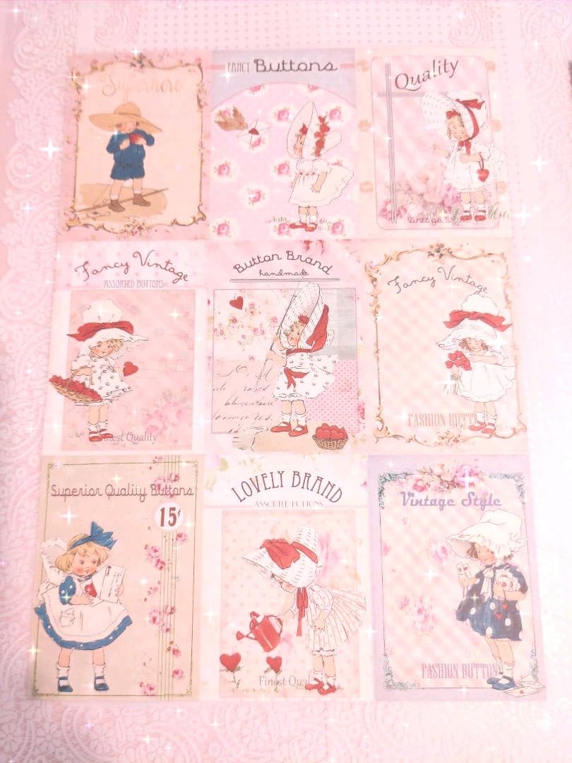 いちごページ♥ガールメモ♥新作ガーリーレトロガール♥可愛いバラメモ♯657