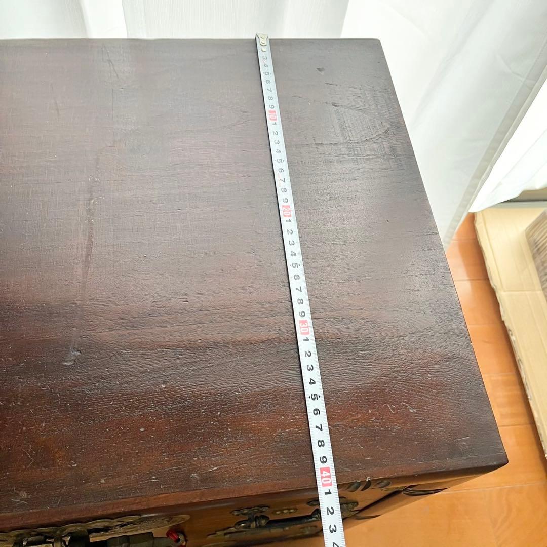 李朝家具 和家具 李朝けやき作り 薬箪笥 くすり箪笥 魚の鍵付き