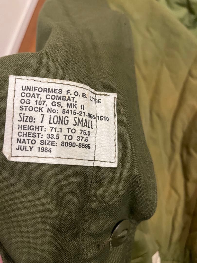 ヴィンテージカナダ軍のMK2コンバットジャケット