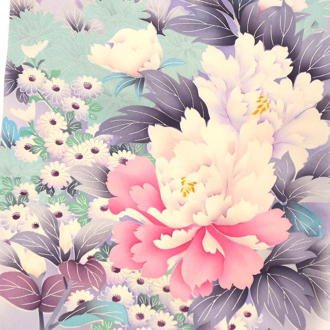 美品★振袖フルセット　正絹　成人式　振袖　7点セット　Mサイズ　ピンク　花柄