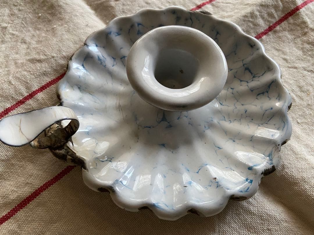 フランスアンティーク　キャンドルホルダー　キャンドルスタンド　ホーロー　エナメル