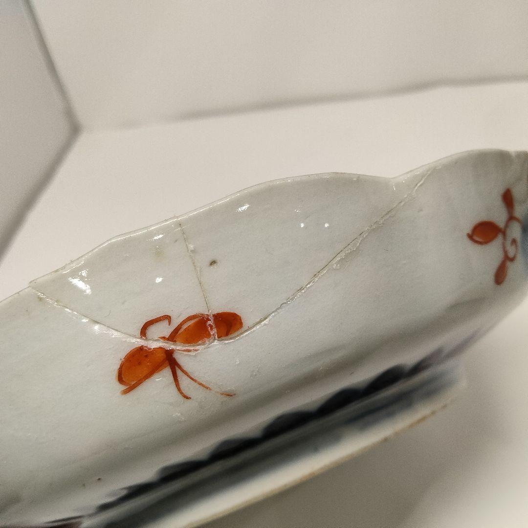 Y323 古伊万里 赤絵 なます皿 10客セット 直径15㎝　II