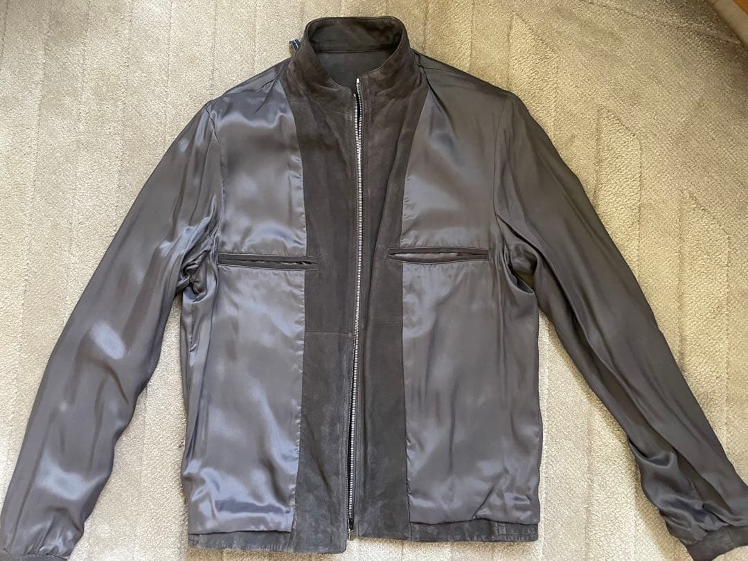 ［極美品/特価］セオリー　レザージャケット やぎ革　 スエード　ダークブラウン