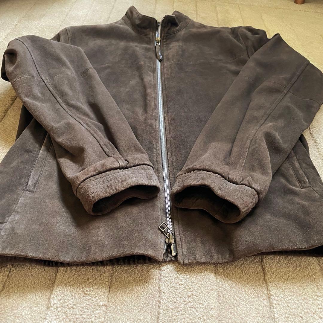 ［極美品/特価］セオリー　レザージャケット やぎ革　 スエード　ダークブラウン