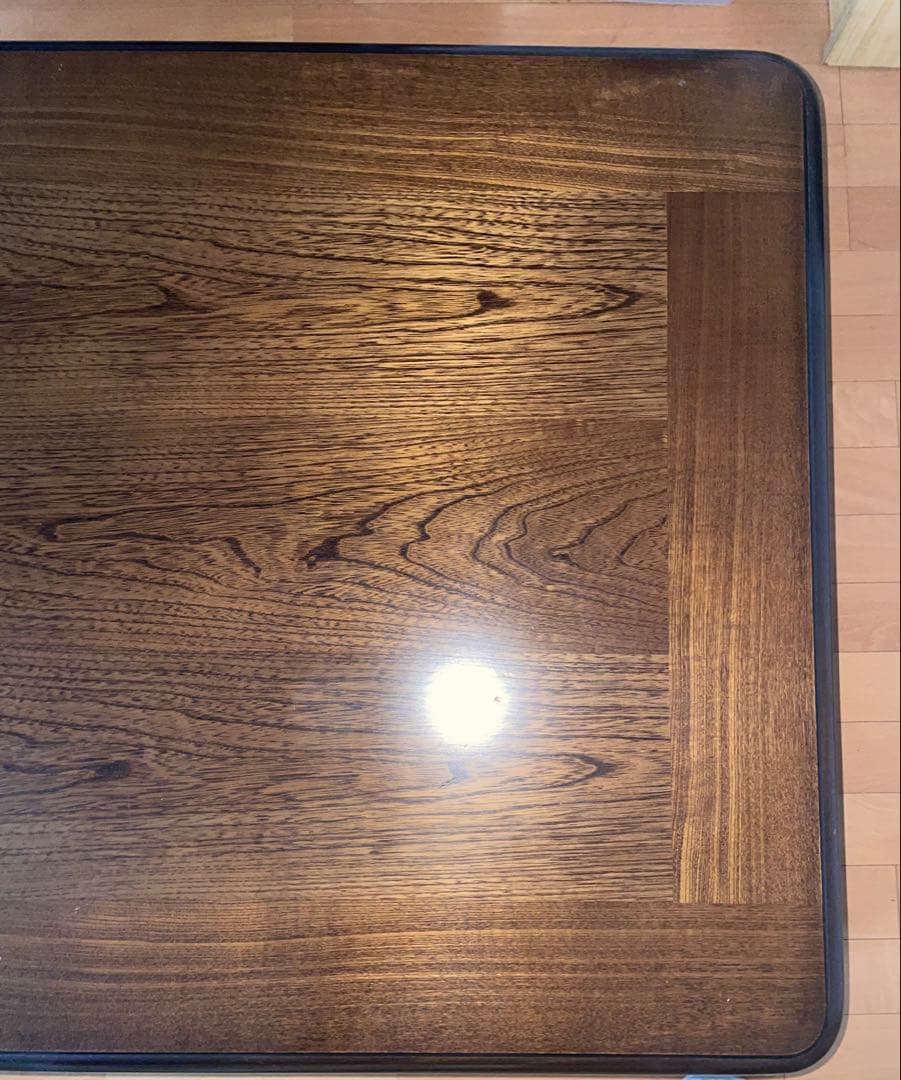 アンテーク家具　ダークブラウン 木製座卓 約108cm x 78cm 平成レトロ