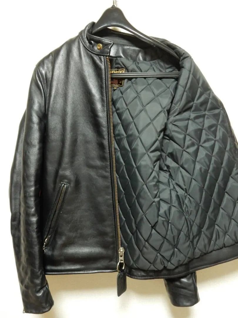 激レアモデルD！バンソンVANSON立ち襟スタンドシングルライダース38