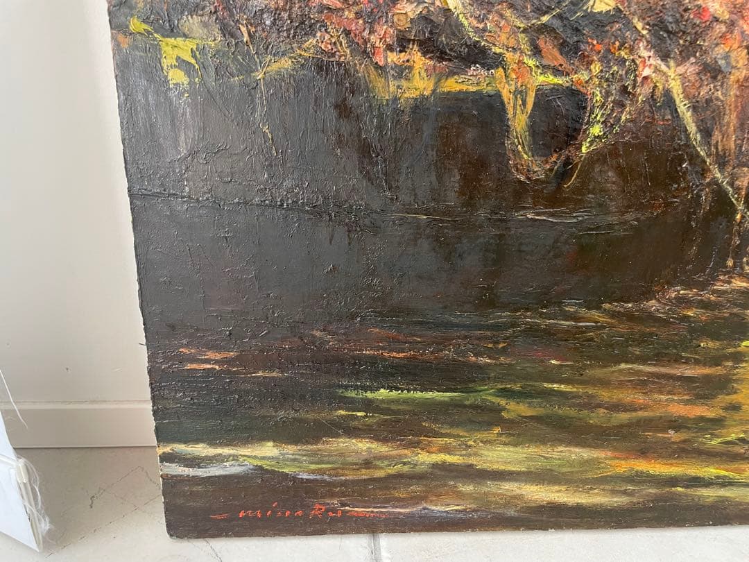 島田稔 【出漁準備】 20号 大判作品 油絵 肉筆 直筆サイン 油彩 ○無所属