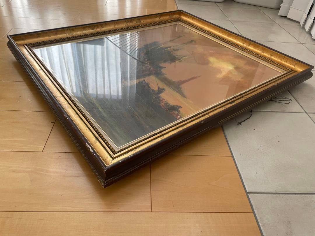 島田稔 【出漁準備】 20号 大判作品 油絵 肉筆 直筆サイン 油彩 ○無所属