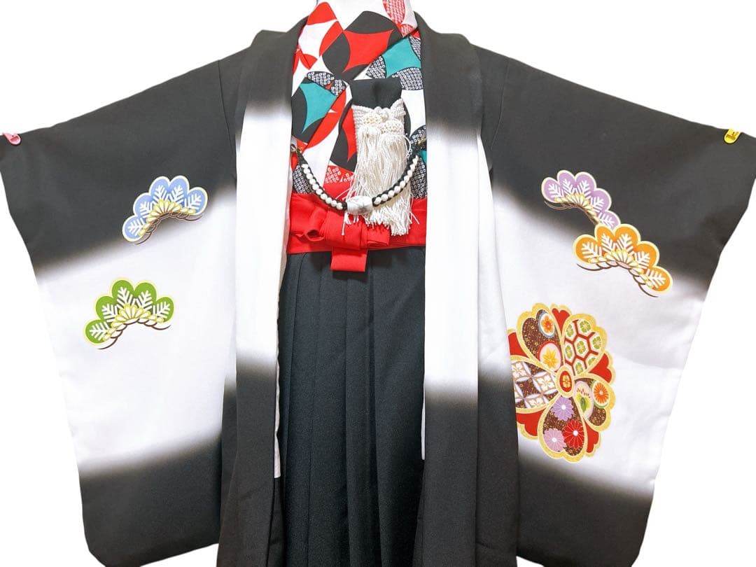 川栄李奈プロデュース着物♡七五三　5歳　男の子　フルセット　一式　黒　赤
